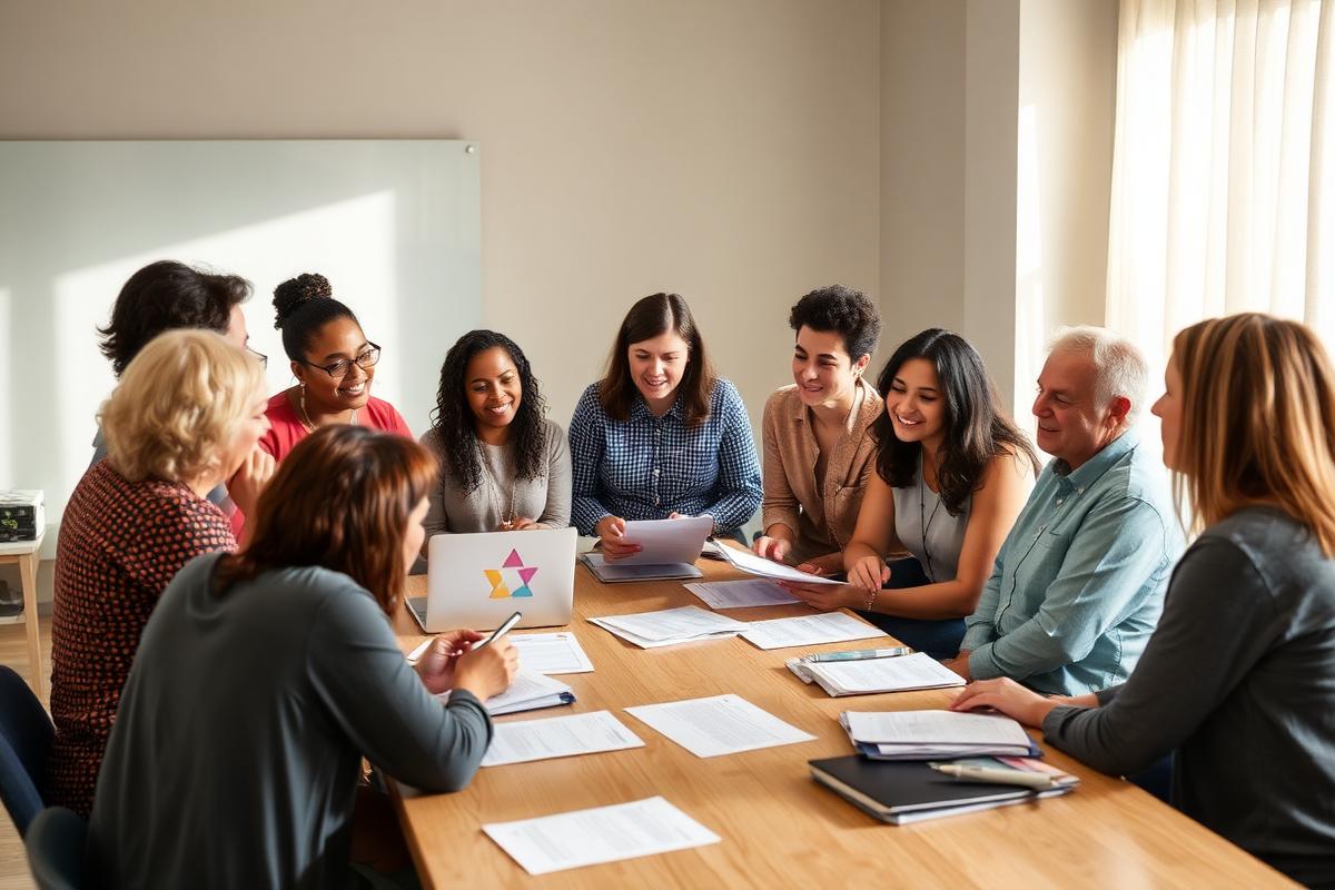 Community and civic partners collaborating around a meeting table